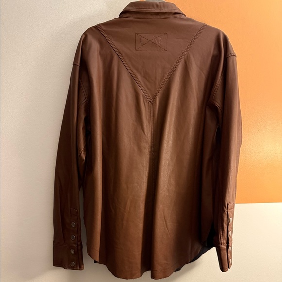 Free People Easy Rider Faux Leather Shacket NWOT M - Picture 8 of 11
